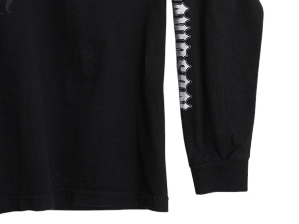 00s USA製 ハーレー ダビットソン 4面 プリント 長袖 Tシャツ メンズ L / オールド スカル トライバル ファイヤー ロンT 大きいサイズ 黒