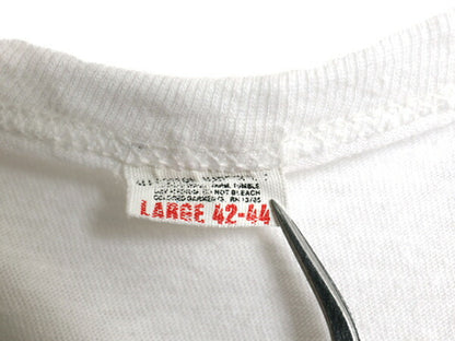 70s USA製 フルーツオブザルーム バインダーネック Vネック 無地 半袖 Tシャツ L 小さめ メンズ M 程/ ヴィンテージ シングルステッチ 白
