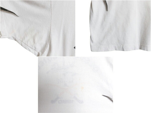 90s USA製 ミリタリー イラスト プリント Tシャツ L 小さめ メンズ M 程 古着 オールド シングルステッチ グラフィック USAF 空軍 ホワイト