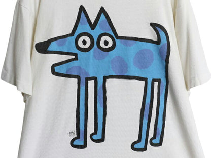 90s USA製 ポップ アート イラスト プリント Tシャツ メンズ L / 古着 オールド パロディ キャラクター グラフィック シングルステッチ 白