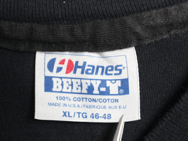 90s USA製 メッセージ 両面 プリント Tシャツ XL / 古着 オールド ジョーク 大きいサイズ シングルステッチ ヘビーウェイト モノトーン 黒