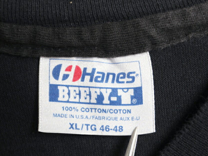 90s USA製 メッセージ 両面 プリント Tシャツ XL / 古着 オールド ジョーク 大きいサイズ シングルステッチ ヘビーウェイト モノトーン 黒