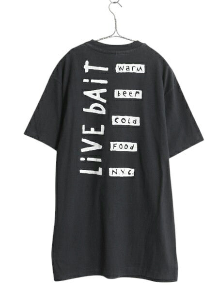 90s USA製 メッセージ 両面 プリント Tシャツ XL / 古着 オールド ジョーク 大きいサイズ シングルステッチ ヘビーウェイト モノトーン 黒