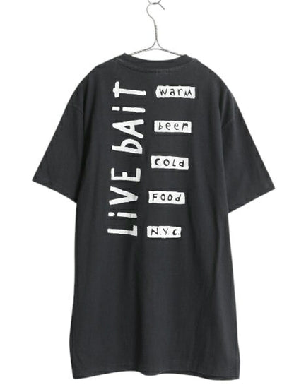 90s USA製 メッセージ 両面 プリント Tシャツ XL / 古着 オールド ジョーク 大きいサイズ シングルステッチ ヘビーウェイト モノトーン 黒