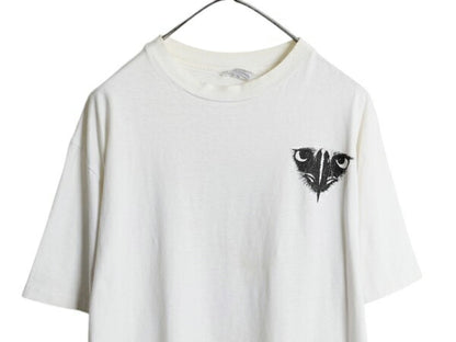80s USA製 イーグル イラスト 両面 プリント Tシャツ メンズ XL / ヴィンテージ メッセージ シングルステッチ モノトーン 大きいサイズ 白