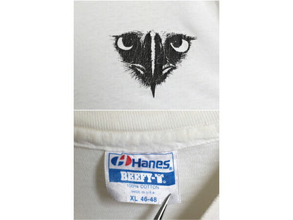 80s USA製 イーグル イラスト 両面 プリント Tシャツ メンズ XL / ヴィンテージ メッセージ シングルステッチ モノトーン 大きいサイズ 白