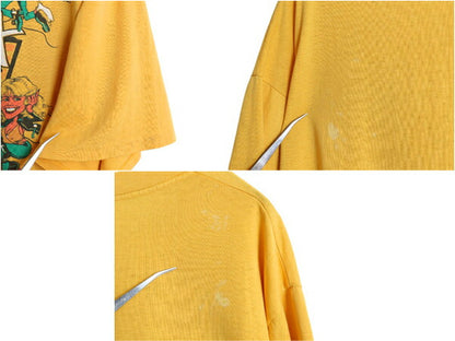 80s NHL アイスホッケー キャラクター イラスト プリント Tシャツ メンズ XL ヴィンテージ シングルステッチ スポーツ 当時物 大きいサイズ