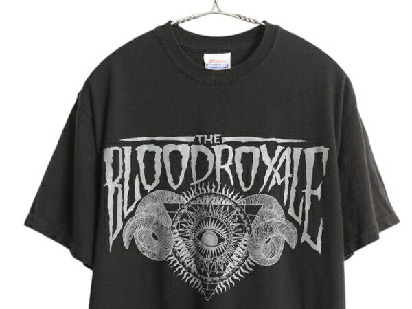 The Blood Royale グラフィック ロゴ プリント Tシャツ メンズ M 古着 イラスト ハードコア バンド パンク メタル ロック インディーズ 黒