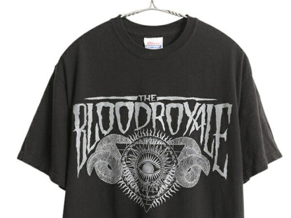 The Blood Royale グラフィック ロゴ プリント Tシャツ メンズ M 古着 イラスト ハードコア バンド パンク メタル ロック インディーズ 黒