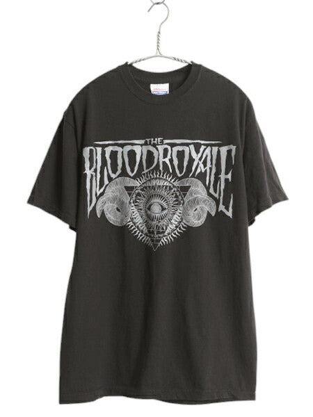 The Blood Royale グラフィック ロゴ プリント Tシャツ メンズ M 古着 イラスト ハードコア バンド パンク メタル ロック インディーズ 黒