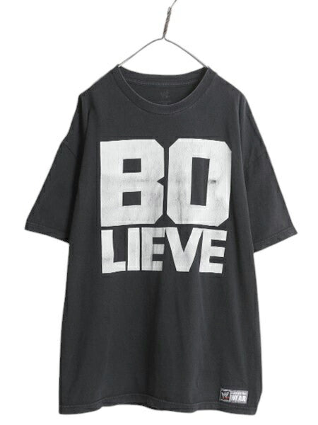 WWE オフィシャル ボー ダラス メッセージ 両面 プリント Tシャツ メンズ 2X 古着 ヘビーウェイト プロレス アメプロ WWF 大きいサイズ 黒