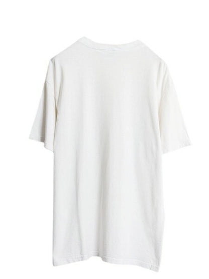 00s キリン アート イラスト プリント Tシャツ メンズ レディース L 古着 オールド アニマル グラフィック フォト ヘビーウェイト ホワイト