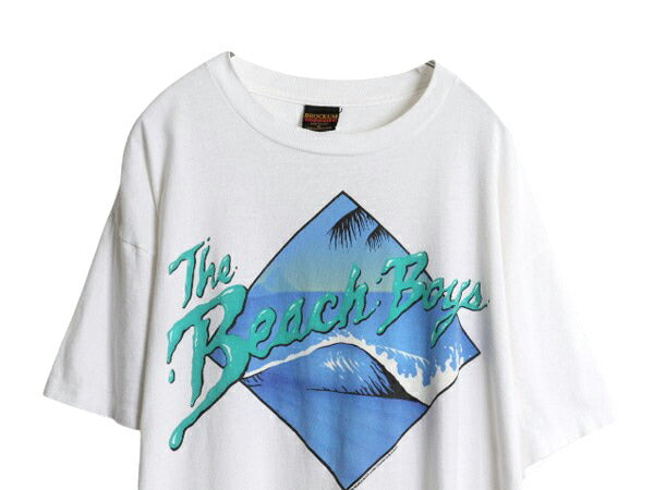 90s USA製 ★ ビーチボーイズ イラスト プリント Tシャツ メンズ XL / オールド オフィシャル グラフィック バンド ロック サーフ BROCKUM