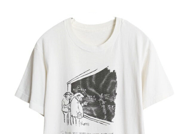 80s ジョーク アート イラスト プリント Tシャツ メンズ S 程 ヴィンテージ シングルステッチ ヘビーウェイト メッセージ キャラクター 白