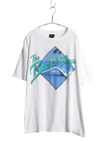 90s USA製 ★ ビーチボーイズ イラスト プリント Tシャツ メンズ XL / オールド オフィシャル グラフィック バンド ロック サーフ BROCKUM