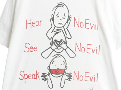 90s USA製 メッセージ キャラクター イラスト プリント Tシャツ メンズ レディース XXL / 古着 オールド シングルステッチ 大きいサイズ 白