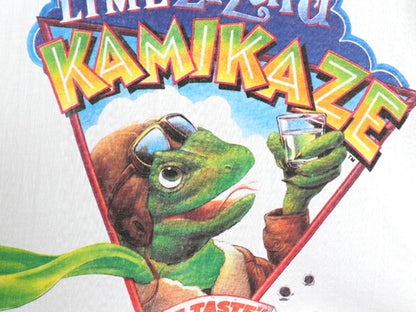 デッドストック 90s 企業物 キャラクター イラスト プリント Tシャツ メンズ XL 新品 オールド 大きいサイズ リザード シングルステッチ 白