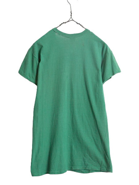 70s USA製 ラッセル 2段 プリント Tシャツ L 小さめ メンズ レディース M RUSSELL ヴィンテージ 初期 金タグ 100% COTTON シングルステッチ