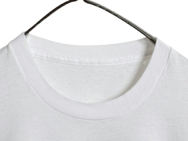 80s コーン アート イラスト プリント Tシャツ メンズ M 程/ ヴィンテージ グラフィック シングルステッチ カットソー 当時物 白 シンプル