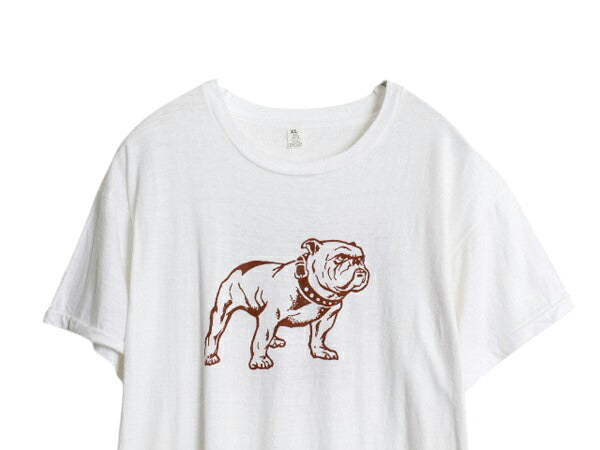 70s USA製 マックトラック ドッグ イラスト 染込み プリント Tシャツ メンズ XL 小さめ L 程 古着 ヴィンテージ アニマル 企業物 当時物 白
