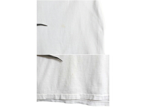 80s USA製 カレッジ キャラクター イラスト プリント Tシャツ メンズ 2XL 程 ヴィンテージ 大きいサイズ グラフィック シングルステッチ 白