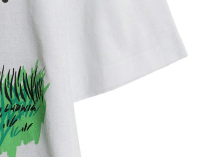 80s USA製 ジョーク キャラクター イラスト プリント Tシャツ XL ヴィンテージ 大きいサイズ メッセージ グラフィック シングルステッチ 白