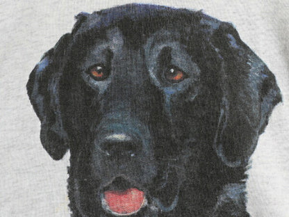 90s USA製 ドッグ アート イラスト プリント Tシャツ メンズ レディース L アニマル 犬 シングルステッチ ヘビーウェイト キャラクター 灰