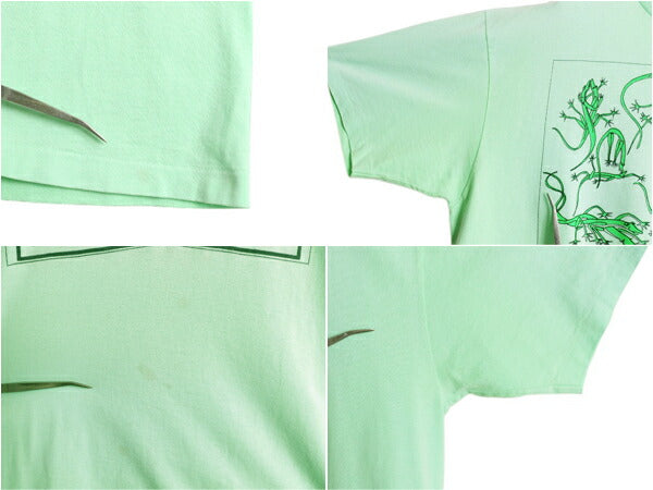 90s USA製 トカゲ 四十八手 イラスト プリント Tシャツ メンズ L 程 古着 オールド グラフィック エロ SEX キャラクター シングルステッチ