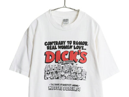 90s 企業物 キャラクター イラスト プリント Tシャツ メンズ L オールド ジョーク 下ネタ ヘビーウェイト メッセージ 当時物 グラフィック