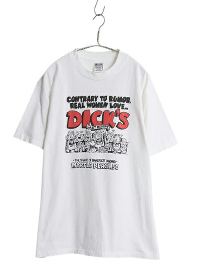 90s 企業物 キャラクター イラスト プリント Tシャツ メンズ L オールド ジョーク 下ネタ ヘビーウェイト メッセージ 当時物 グラフィック