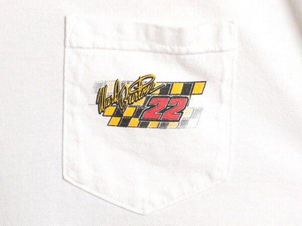 00s USA製 ナスカー イラスト 両面 プリント ポケット付き Tシャツ メンズ XL オールド モータースポーツ レース 企業 ポケT 大きいサイズ