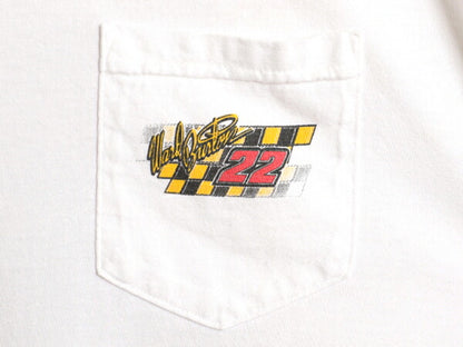 00s USA製 ナスカー イラスト 両面 プリント ポケット付き Tシャツ メンズ XL オールド モータースポーツ レース 企業 ポケT 大きいサイズ