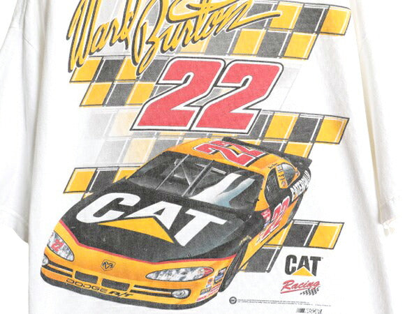 00s USA製 ナスカー イラスト 両面 プリント ポケット付き Tシャツ メンズ XL オールド モータースポーツ レース 企業 ポケT 大きいサイズ