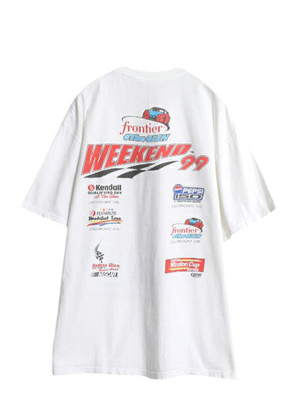 90s ナスカー イラスト 両面 プリント Tシャツ メンズ XL オールド グラフィック モータースポーツ レース 企業 スポンサー 大きいサイズ