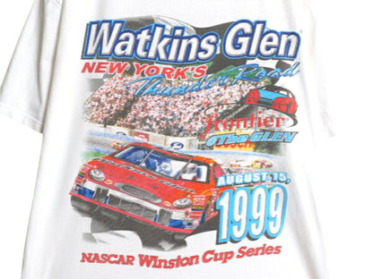 90s ナスカー イラスト 両面 プリント Tシャツ メンズ XL オールド グラフィック モータースポーツ レース 企業 スポンサー 大きいサイズ