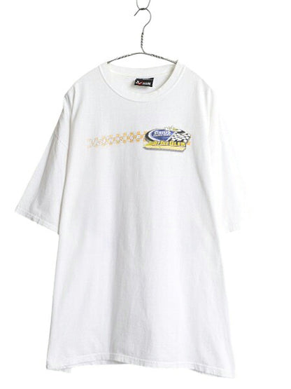 00s ナスカー イラスト 両面 プリント Tシャツ メンズ XL オールド グラフィック モータースポーツ レース 企業 スポンサー 大きいサイズ