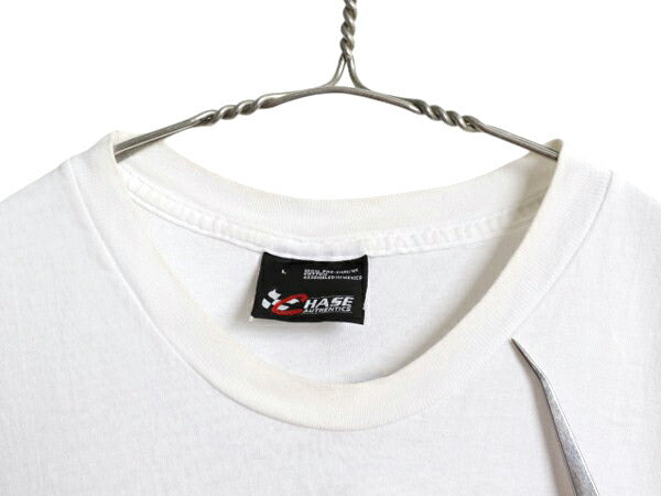 00s ナスカー イラスト 両面 プリント Tシャツ メンズ L オールド グラフィック モータースポーツ レース 企業 スポンサー オフィシャル 白