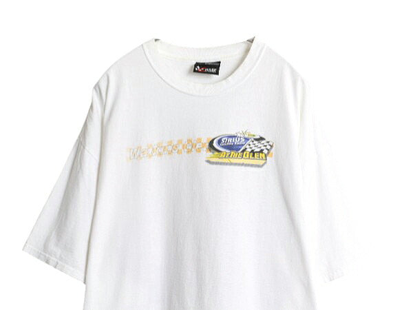 00s ナスカー イラスト 両面 プリント Tシャツ メンズ XL オールド グラフィック モータースポーツ レース 企業 スポンサー 大きいサイズ