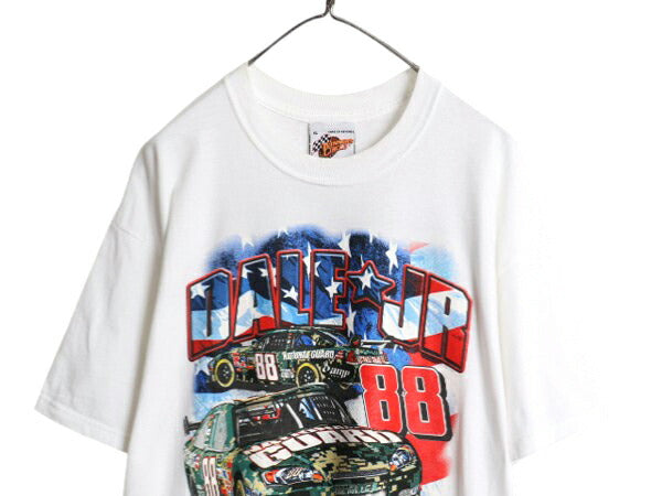 00s ナスカー イラスト 両面 プリント Tシャツ メンズ XL オールド グラフィック モータースポーツ レース 企業 スポンサー 大きいサイズ