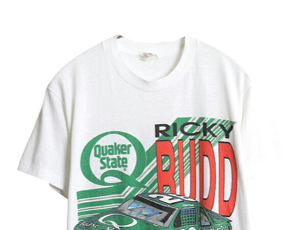 80 ナスカー イラスト プリント Tシャツ メンズ M 程 ヴィンテージ グラフィック モータースポーツ レース 企業 スポンサー オフィシャル