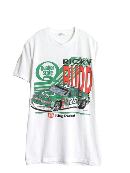 80 ナスカー イラスト プリント Tシャツ メンズ M 程 ヴィンテージ グラフィック モータースポーツ レース 企業 スポンサー オフィシャル