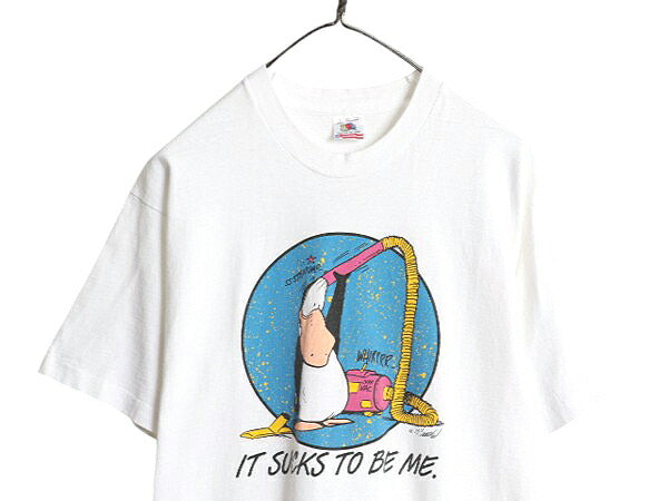 90s USA製 ペンギン キャラクター イラスト プリント Tシャツ メンズ レディース L / オールド オフィシャル コミック シングルステッチ 白