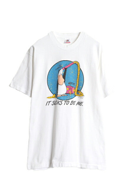 90s USA製 ペンギン キャラクター イラスト プリント Tシャツ メンズ レディース L / オールド オフィシャル コミック シングルステッチ 白