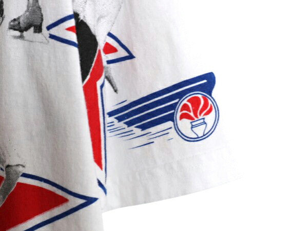 90s フィギア スケート オールオーバー フォト プリント Tシャツ メンズ レディース L オールド グラフィック オフィシャル ツアー 当時物