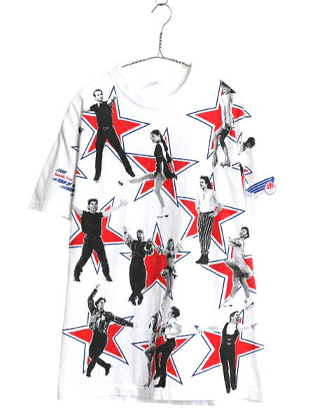 90s フィギア スケート オールオーバー フォト プリント Tシャツ メンズ レディース L オールド グラフィック オフィシャル ツアー 当時物