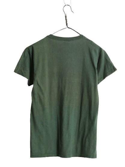 60s USA製 Valcan C-1-1 プリント Tシャツ M 小さめ S / ヴィンテージ 軍物 当時物 ミリタリー 空軍 パラシュート シングルステッチ カーキ