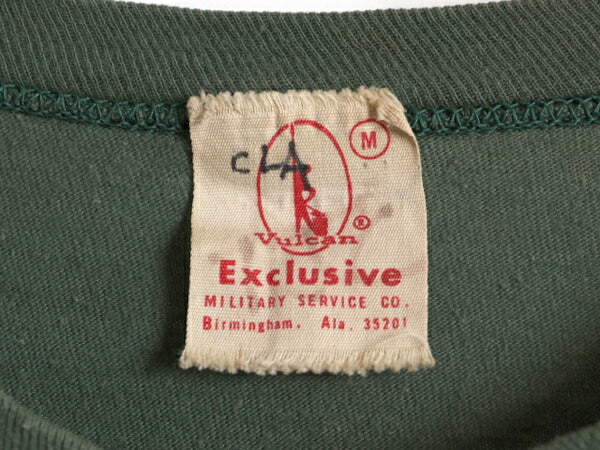 60s USA製 Valcan C-1-1 プリント Tシャツ M 小さめ S / ヴィンテージ 軍物 当時物 ミリタリー 空軍 パラシュート シングルステッチ カーキ