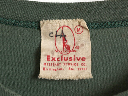 60s USA製 Valcan C-1-1 プリント Tシャツ M 小さめ S / ヴィンテージ 軍物 当時物 ミリタリー 空軍 パラシュート シングルステッチ カーキ
