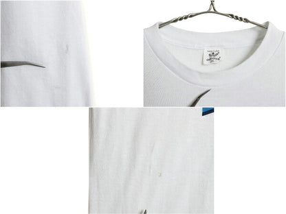 80s USA製 アディダス トレフォイル ロゴ プリント Tシャツ メンズ XL 小さめ L / ヴィンテージ グラフィック 3ライン シングルステッチ 白