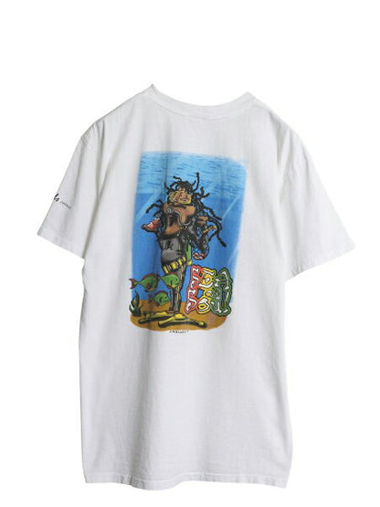 90s Soul Man ラスタ イラスト プリント Tシャツ メンズ L / 古着 オールド アート レゲエ ジャマイカ キャラクター シングルステッチ 両面